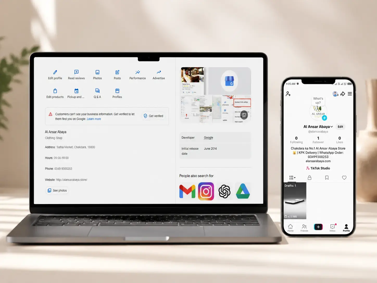 Alansar Digital Brand Identity — Google Business & TikTok Setup