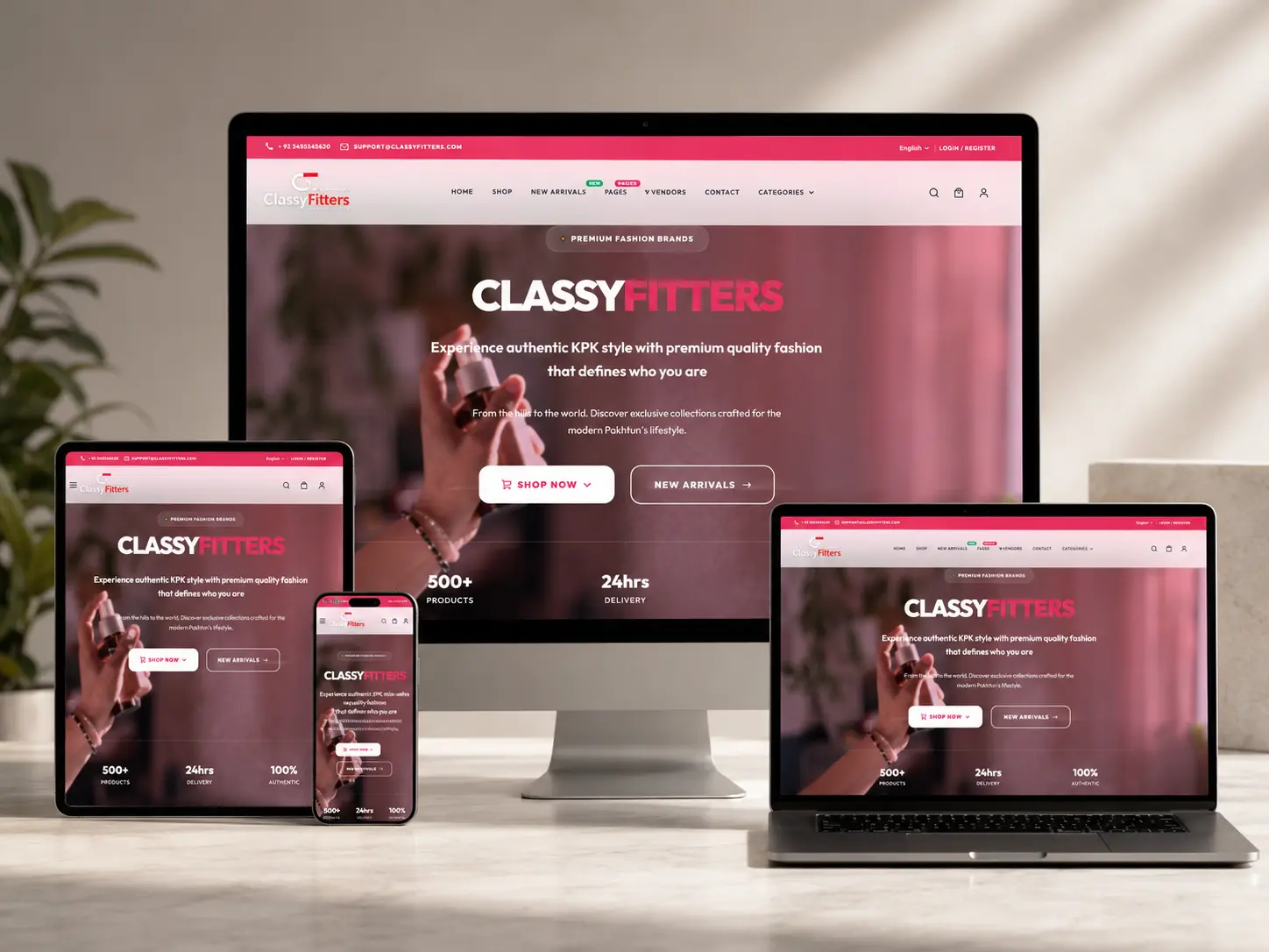 Classy Fitters E-Commerce Store — Hero Section Design