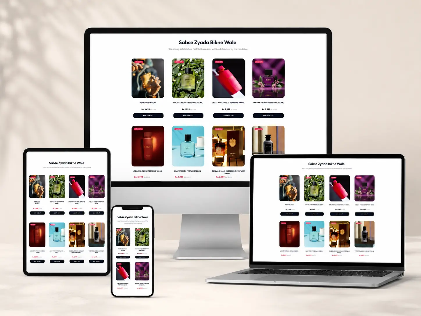 Classy Fitters E-Commerce Store — Products Listing Page
