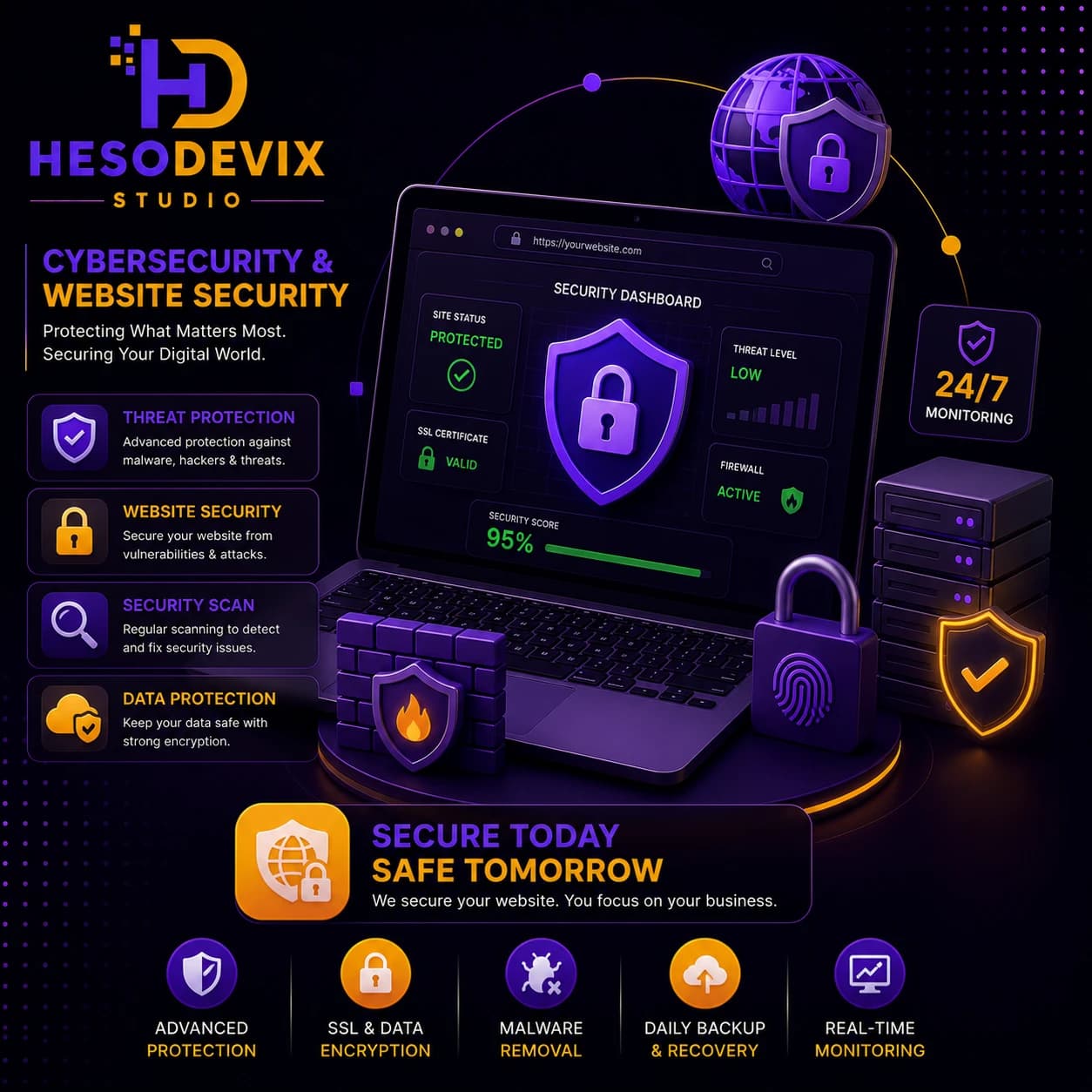 Cybersecurity & Website Security by Hesodevix Studio