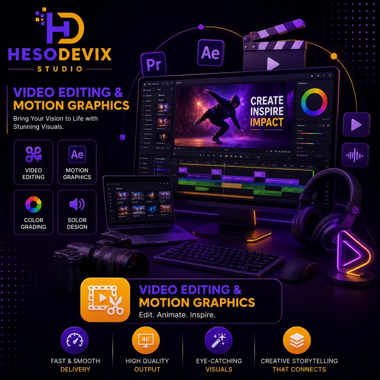 Video Editing & Motion Graphics by Hesodevix Studio