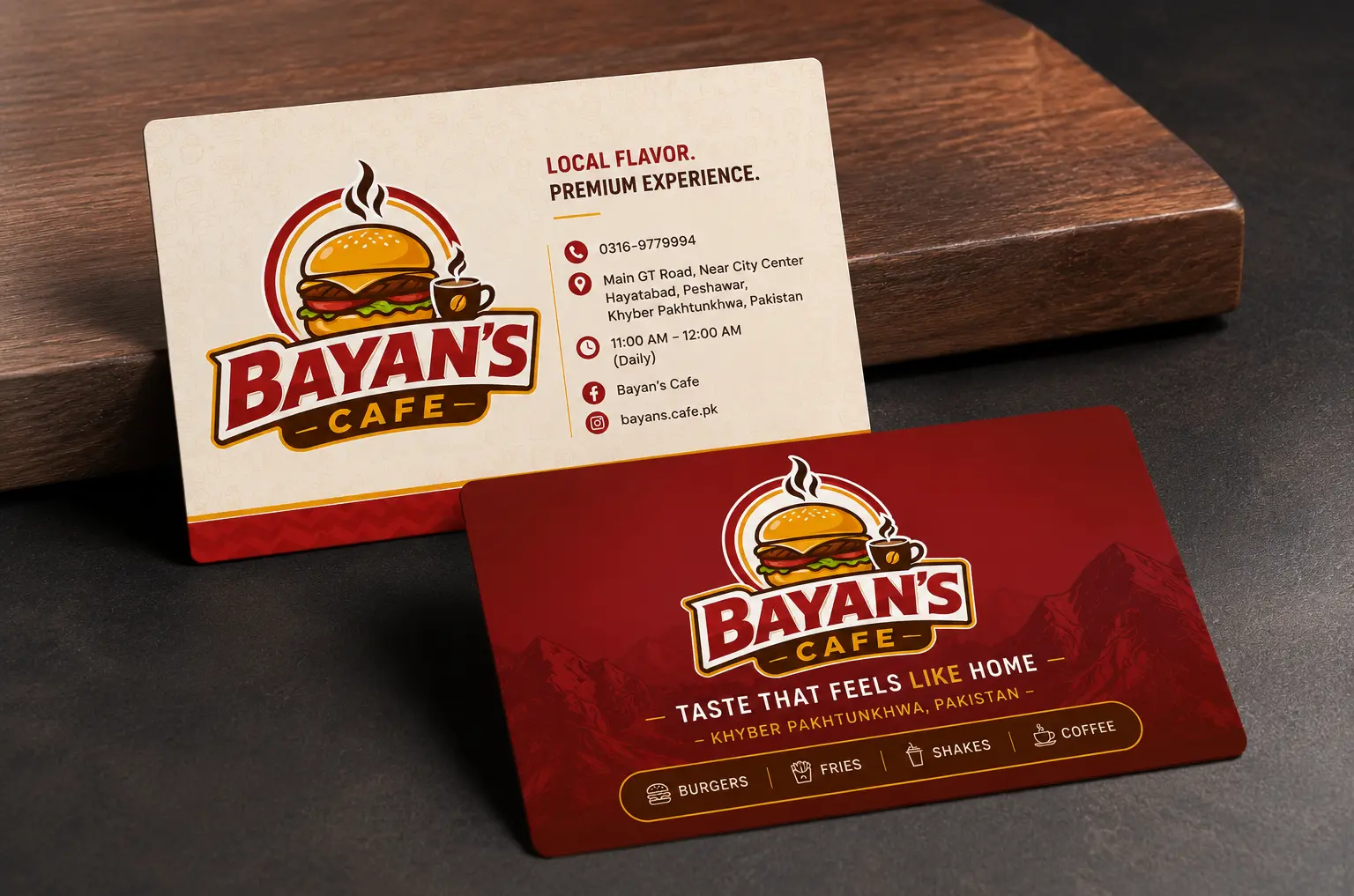 Bayan's Cafe Full Branding Kit — Business Card Design