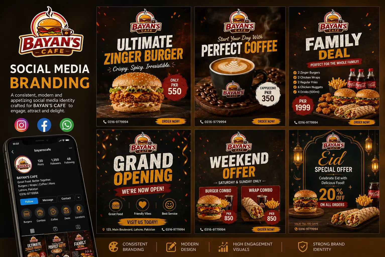 Bayan's Cafe Full Branding Kit — Social Media Branding