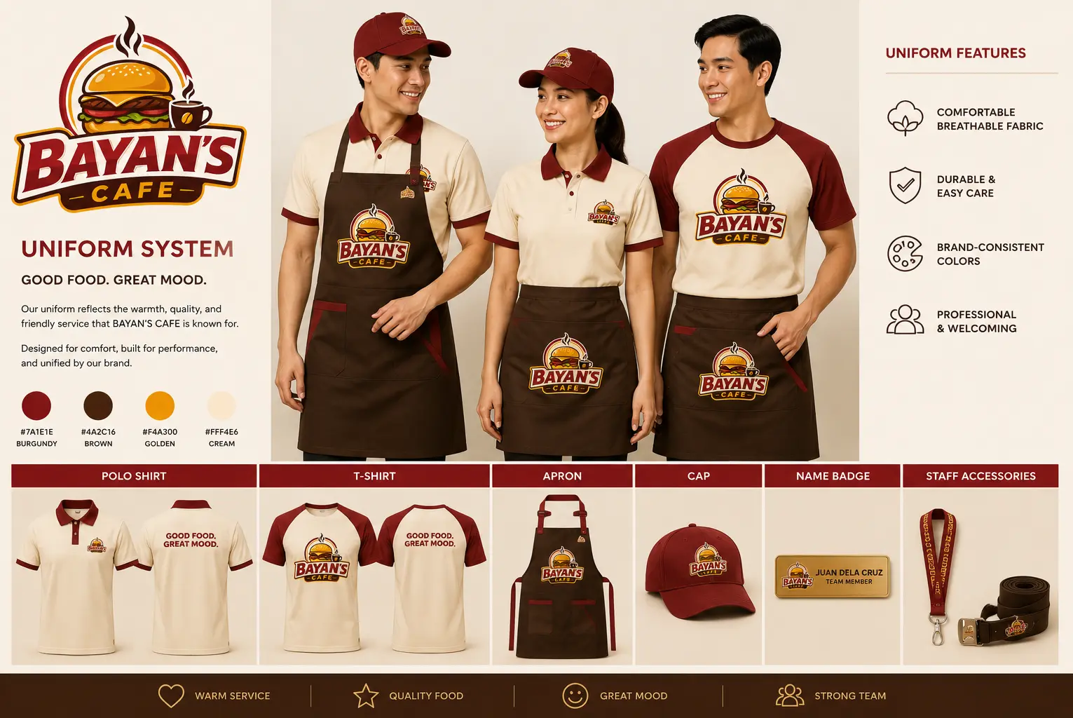 Bayan's Cafe Full Branding Kit — Uniform System